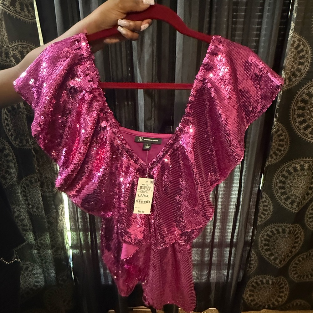 Pink Sequin Top